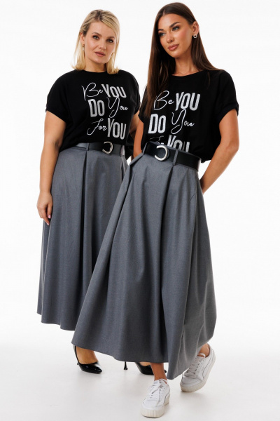 Юбка-трапеция удлиненная из костюмной ткани с карманами Kivviwear 4235.09 - фото 3