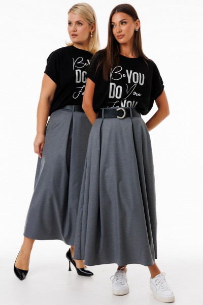 Юбка-трапеция удлиненная из костюмной ткани с карманами Kivviwear 4235.09 - фото 2