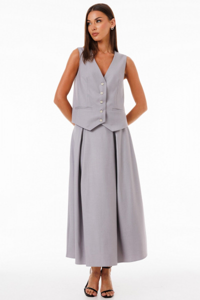 Жилет юбка костюм из костюмной ткани с карманами и складками Kivviwear 42344235.06 - фото 4