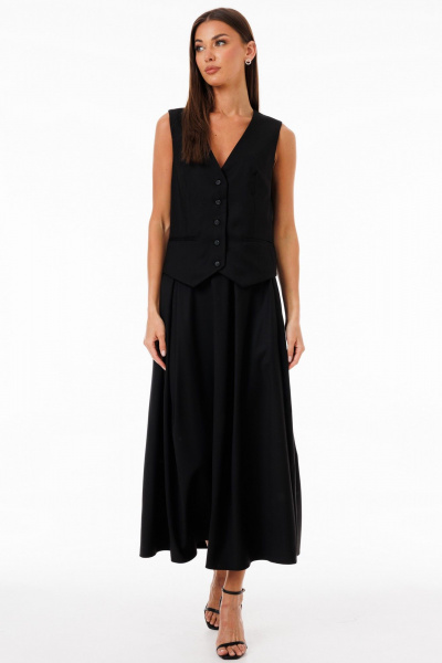 Жилет юбка костюм из костюмной ткани с карманами и складками Kivviwear 42344235.07 - фото 1