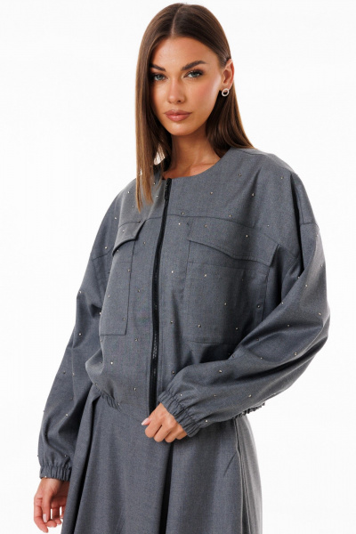 Жакет демисезонный из хлопка свободный на каждый день Kivviwear 42071.01 - фото 6