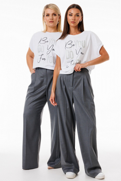 Демисезонные брюки палаццо из костюмной ткани с карманами Kivviwear 4271.01 - фото 4