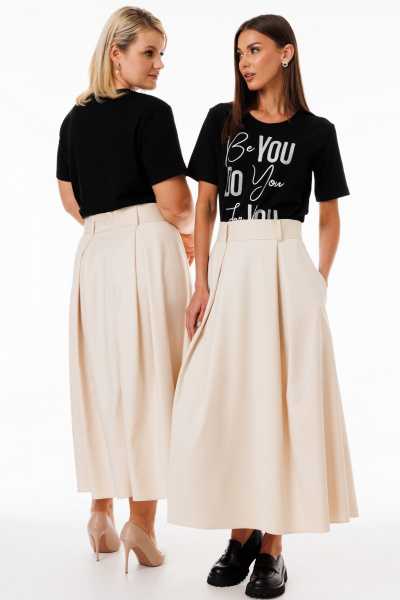 Юбка-трапеция из костюмной ткани с складками и карманами Kivviwear 4235.08 - фото 8