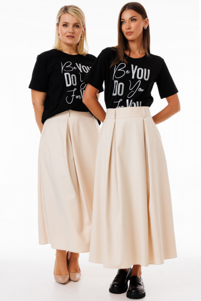 Юбка-трапеция из костюмной ткани с складками и карманами Kivviwear 4235.08 - фото 7