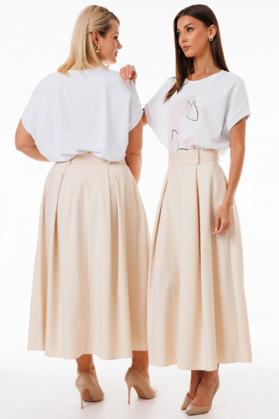 Юбка-трапеция из костюмной ткани с складками и карманами Kivviwear 4235.08 - фото 6