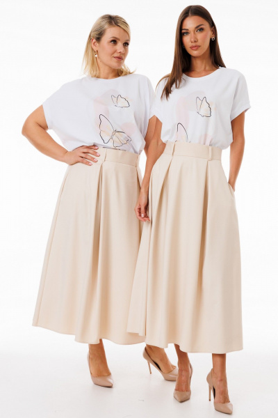 Юбка-трапеция из костюмной ткани с складками и карманами Kivviwear 4235.08 - фото 5