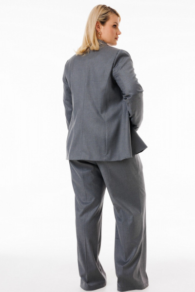 Костюм серый жакет и брюки палаццо из текстиля и хлопка Kivviwear 42734271.01 - фото 4