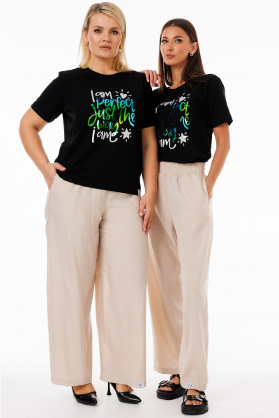 Бежевые брюки из вискозы прямого кроя с карманами Kivviwear 4284.02 - фото 5