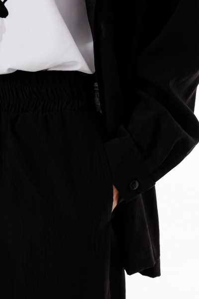 Черные брюки из вискозы с классическим прямым силуэтом Kivviwear 4284.03 - фото 5