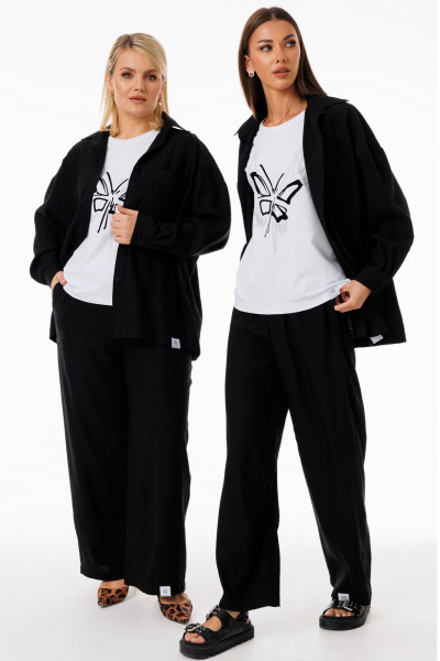 Черные брюки из вискозы с классическим прямым силуэтом Kivviwear 4284.03 - фото 1