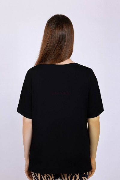 Майка из эластичного вискозного трикотажа с поясом Verally 495-1 сафари - фото 2