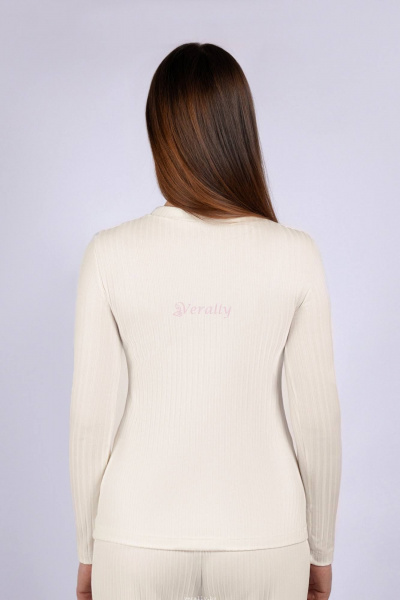Бежевый джемпер из эластичного трикотажа для повседневных образов Verally 465-1 экрю - фото 2
