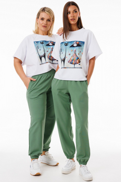 Спортивный костюм из трикотажа с ярким джемпером и брюками Kivviwear 42674184.08 - фото 1