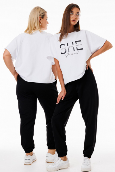 Костюм 2-ка из трикотажа с принтами и свободными брюками Kivviwear 42674184.10 - фото 6