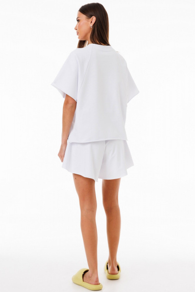 Белые шорты из двухниточного футера премиум-класса Kivviwear 4268.01 - фото 6