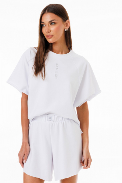 Белые шорты из двухниточного футера премиум-класса Kivviwear 4268.01 - фото 4