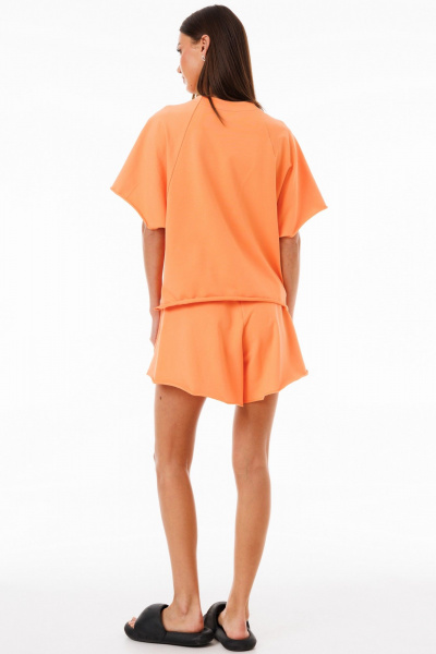 Оранжевые шорты из двухниточного футера с комфортной посадкой Kivviwear 4268.03 - фото 6