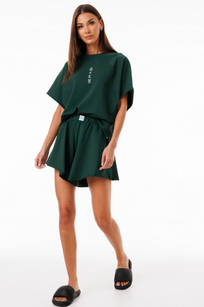 Зеленые шорты из премиального футера для летних прогулок Kivviwear 4268.05 - фото 2