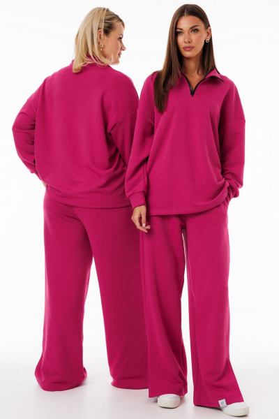 Розовые брюки палаццо с боковыми разрезами Kivviwear 4132.11 - фото 3