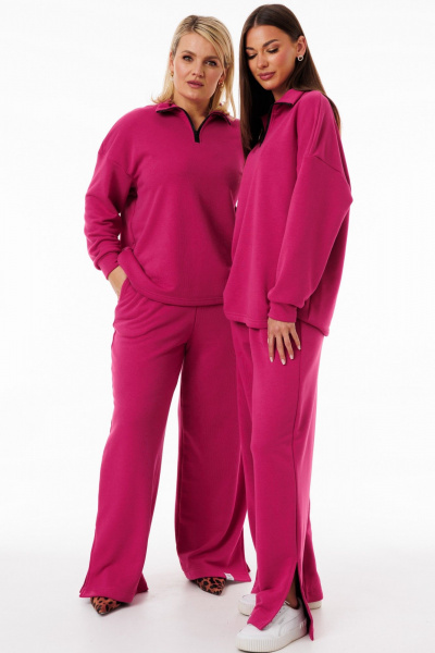 Розовые брюки палаццо с боковыми разрезами Kivviwear 4132.11 - фото 2