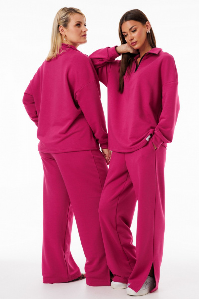 Розовые брюки палаццо с боковыми разрезами Kivviwear 4132.11 - фото 1