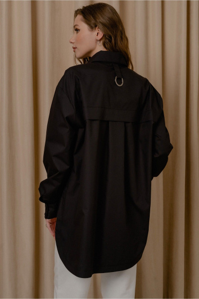 Демисезонная женская блузка из хлопка с широким рукавом JRSy 2528 черный - фото 4
