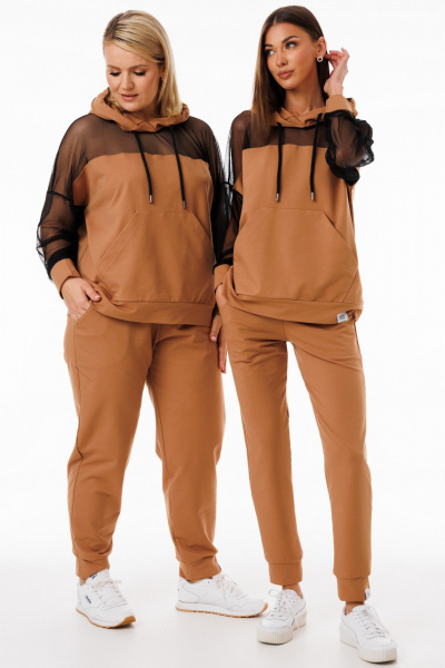 Трендовый спортивный костюм с сетчатыми вставками и капюшоном Kivviwear 42894040.01 - фото 4