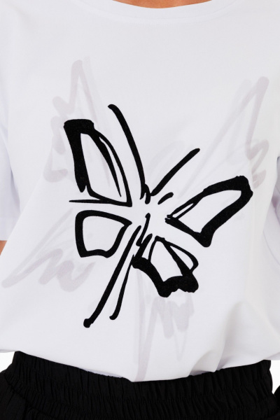 Футболка из хлопка с принтами и эластаном Kivviwear 4039.02 - фото 8