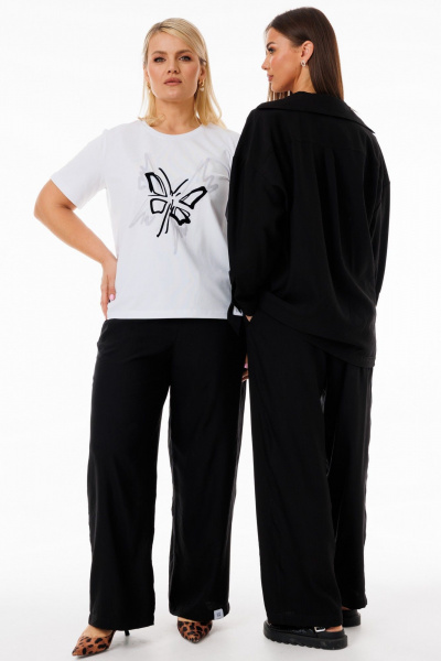 Футболка из хлопка с принтами и эластаном Kivviwear 4039.02 - фото 5