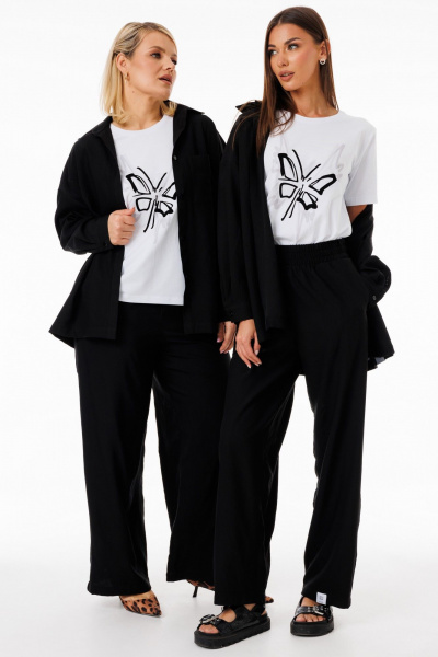 Футболка из хлопка с принтами и эластаном Kivviwear 4039.02 - фото 3