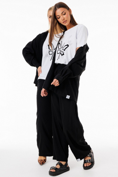 Футболка из хлопка с принтами и эластаном Kivviwear 4039.02 - фото 2