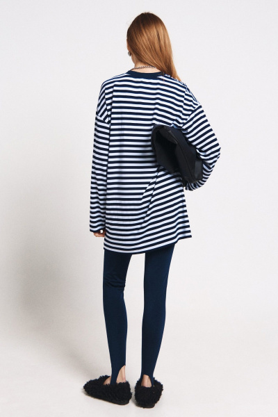 Синие леггинсы прилегающего силуэта с штрипками MilMil 1179-2 синий - фото 3