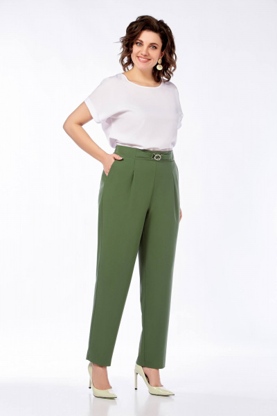 Зеленый костюм на каждый день с жакетом и брюками Temper 148 долларовый - фото 4