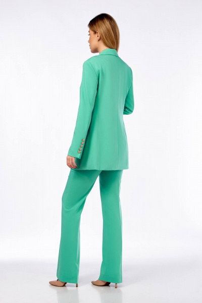 Деловой костюм тройка: жакет, жилет и брюки Temper 150 ментол - фото 2