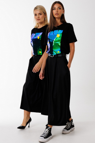 Белая футболка из хлопка с графическими принтами Kivviwear 4039.10 - фото 6