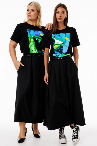 Белая футболка из хлопка с графическими принтами Kivviwear 4039.10 - фото 3