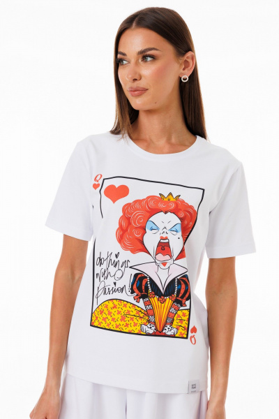 Футболка из трикотажа с принтами для casual и спорта Kivviwear 4039.15 - фото 1