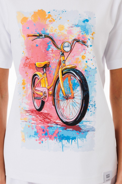 Базовая футболка из хлопка с принтами для стильного образа Kivviwear 4039.16 - фото 6