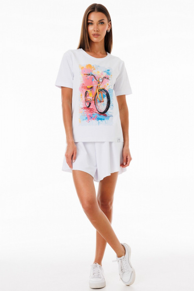 Базовая футболка из хлопка с принтами для стильного образа Kivviwear 4039.16 - фото 4