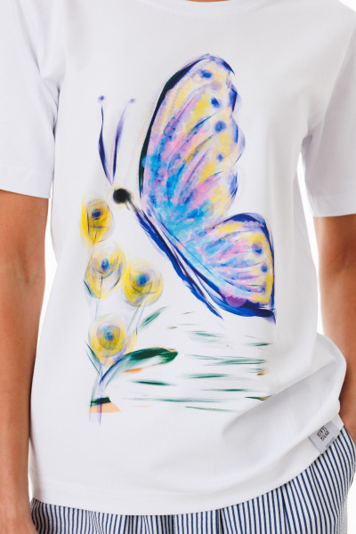 Футболка из трикотажа с принтами для повседневного стиля Kivviwear 4039.17 - фото 7