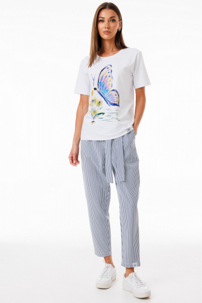 Футболка из трикотажа с принтами для повседневного стиля Kivviwear 4039.17 - фото 4