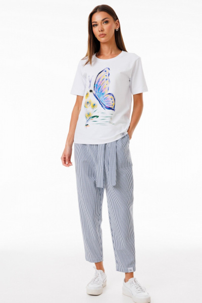 Футболка из трикотажа с принтами для повседневного стиля Kivviwear 4039.17 - фото 2