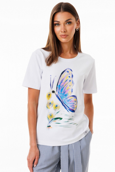 Футболка из трикотажа с принтами для повседневного стиля Kivviwear 4039.17 - фото 1