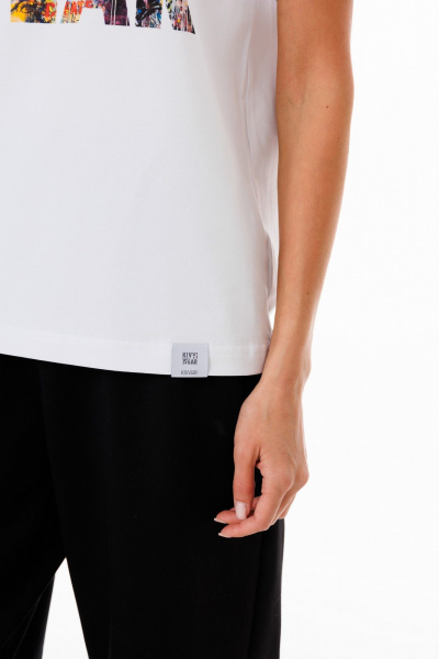 Базовая футболка из хлопка с принтами для любого образа Kivviwear 4039.18 - фото 8