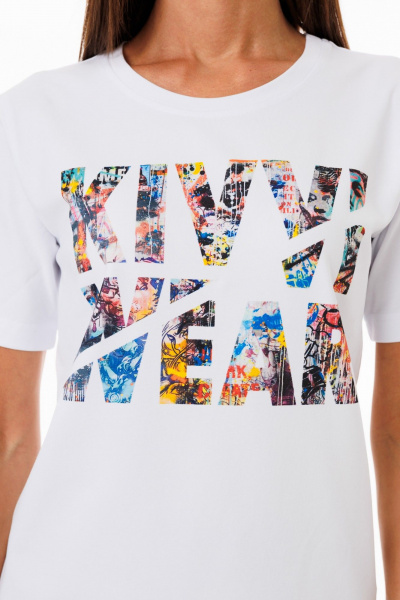 Базовая футболка из хлопка с принтами для любого образа Kivviwear 4039.18 - фото 7