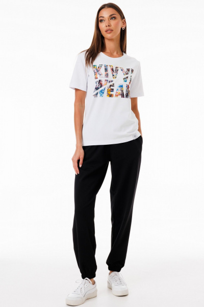 Базовая футболка из хлопка с принтами для любого образа Kivviwear 4039.18 - фото 3