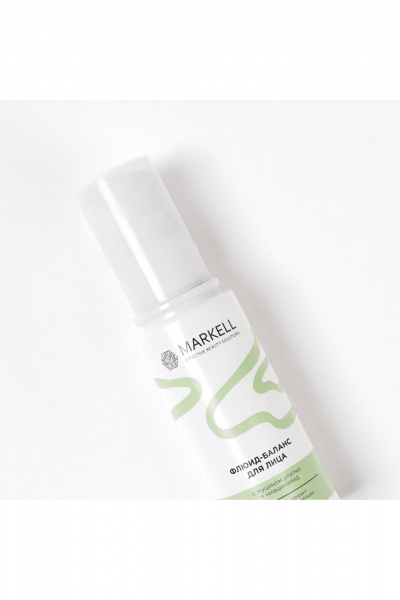 Бесцветный флюид с ниацинамид и улиточным муцином для лица MARKELL Natural GREEN SECRET Флюид-баланс для лица - фото 5