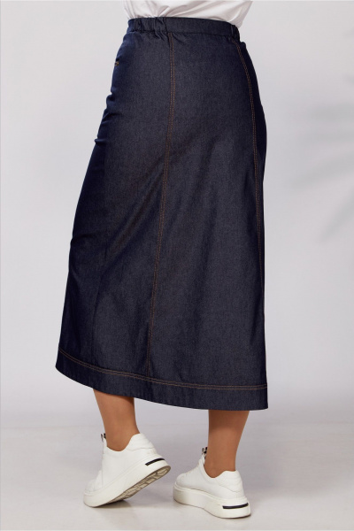 Классическая синий костюм жакет и юбка с кантами Lady Secret 0209 синий - фото 3