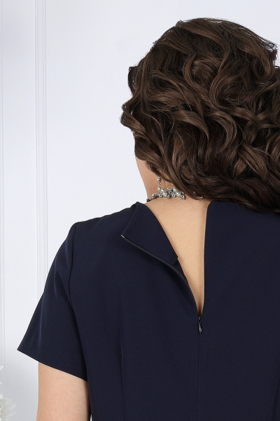 Нарядный костюм из кружева и ткань с платьем и кардиганом Ninele 5988 темно-синий - фото 10