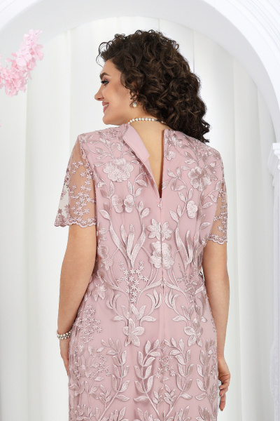 Розовое кружевное платье для торжеств. Ninele 7474 пудра - фото 9